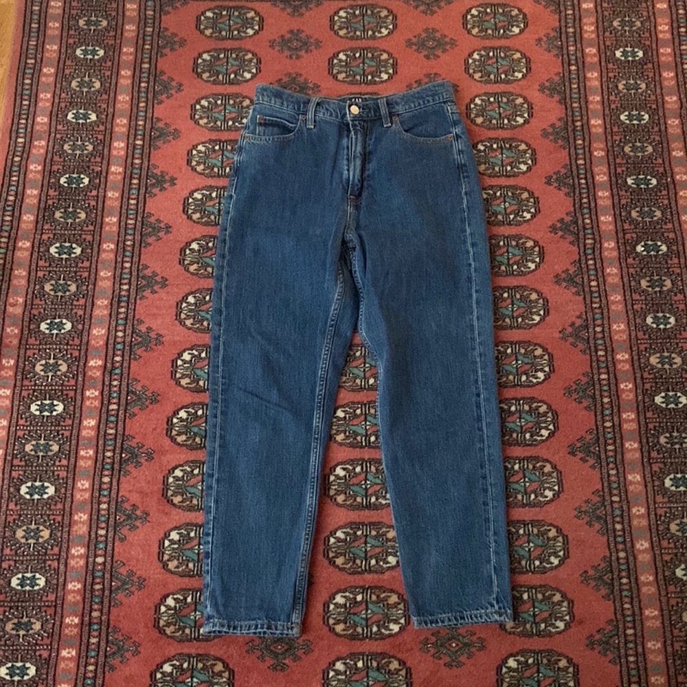 GAP High Rise 100% Cotton Mom Jeans